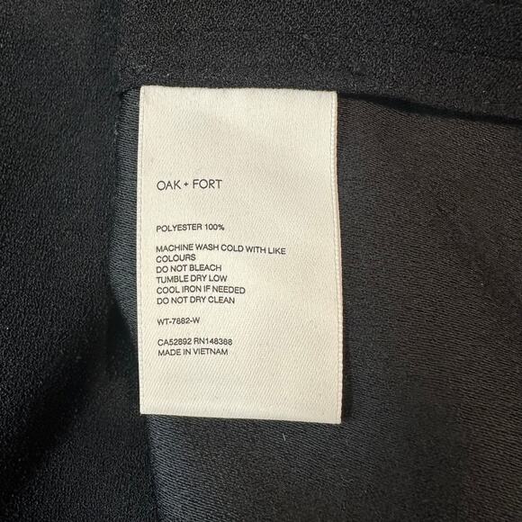 OAK + FORT Oversized Blouse Long Sleeve Button Up Shirt Top Shacket Black - Picture 12 of 14